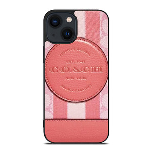 COACH NEW YORK LOGO PINK WALLET iPhone 14 Plus Case Cover
