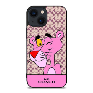 COACH NEW YORK LOGO X PINK PANTHER iPhone 14 Plus Case Cover COACH NEW YORK LOGO X PINK PANTHER iPhone 14 Plus Case Cover