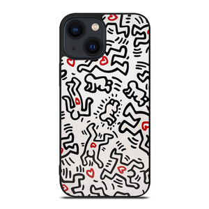 KEITH HARING ART HEART FIGURES iPhone 14 Plus Case Cover