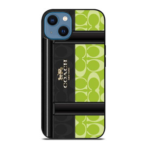 COACH NEW YORK LOGO GREEN BAG iPhone 14 Case Cover