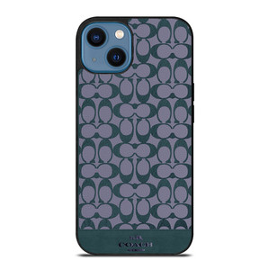 COACH NEW YORK LOGO PATTERN GREEN EMBLEM iPhone 14 Case Cover
