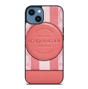 COACH NEW YORK LOGO PINK WALLET iPhone 14 Case Cover