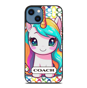 COACH NEW YORK LOGO PRETTY UNICORN iPhone 14 Case Cover