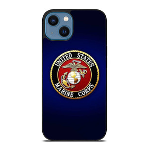 UNITED STATES US MARINE CORPS LOGO BLUE iPhone 14 Case Cover