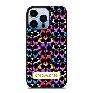 COACH NEW YORK COLORFULL BLACK PATTERN EMBLEM iPhone 13 Pro Max Case Cover