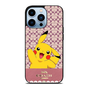 COACH NEW YORK LOGO PINK X PIKACHU POKEMON iPhone 13 Pro Max Case Cover