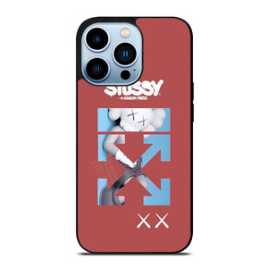 OFF WHITE STUSSY KAWS LOGO iPhone 13 Pro Max Case Cover