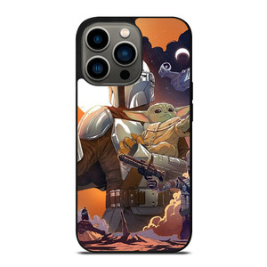 BABY YODA AND MANDALORIAN STAR WARS iPhone 13 Pro Case Cover