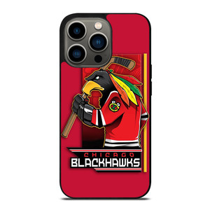 CHICAGO BLACKHAWKS HOCKEY TEAM LOGO MASCOT iPhone 13 Pro Case Cover