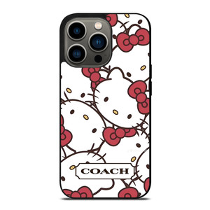 COACH NEW YORK HELLO KITTY FACE COLLAGE iPhone 13 Pro Case Cover COACH NEW YORK HELLO KITTY FACE COLLAGE iPhone 13 Pro Case Cover