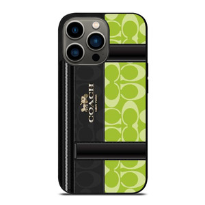 COACH NEW YORK LOGO GREEN BAG iPhone 13 Pro Case Cover