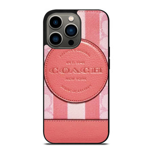COACH NEW YORK LOGO PINK WALLET iPhone 13 Pro Case Cover