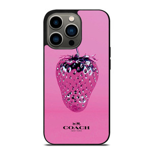 COACH NEW YORK LOGO SILVER STRAWBERRY ICON iPhone 13 Pro Case Cover