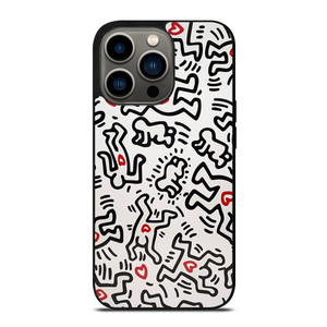 KEITH HARING ART HEART FIGURES iPhone 13 Pro Case Cover