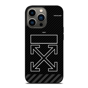 OFF WHITE LOGO TIME DATE CARBON iPhone 13 Pro Case Cover