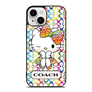COACH NEW YORK LOGO CUTE HELLO KITTY iPhone 13 Mini Case Cover