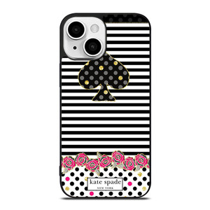 KATE SPADE NEW YORK LOGO STRIPES POLKADOTS iPhone 13 Mini Case Cover KATE SPADE NEW YORK LOGO STRIPES POLKADOTS iPhone 13 Mini Case Cover