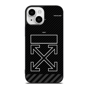OFF WHITE LOGO TIME DATE CARBON iPhone 13 Mini Case Cover