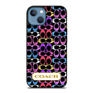 COACH NEW YORK COLORFULL BLACK PATTERN EMBLEM iPhone 13 Case Cover