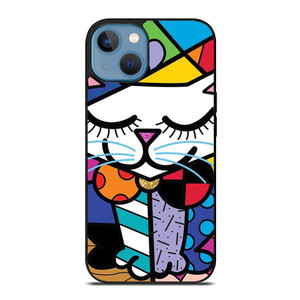 ROMERO BRITTO SERENE CAT ART iPhone 13 Case Cover ROMERO BRITTO SERENE CAT ART iPhone 13 Case Cover