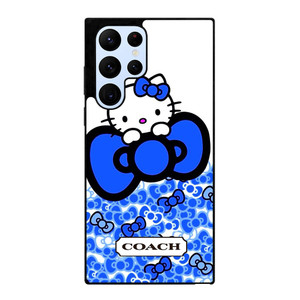 COACH NEW YORK LOGO HELLO KITTY BLUE TIE BOW Samsung Galaxy S22 Ultra Case Cover