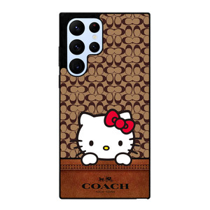 COACH NEW YORK LOGO HELLO KITTY BROWN Samsung Galaxy S22 Ultra Case Cover COACH NEW YORK LOGO HELLO KITTY BROWN Samsung Galaxy S22 Ultra Case Cover