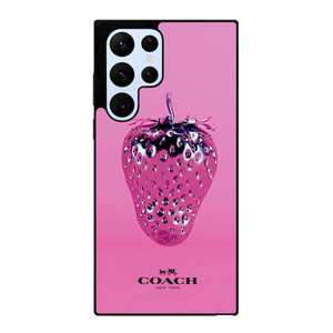 COACH NEW YORK LOGO SILVER STRAWBERRY ICON Samsung Galaxy S22 Ultra Case Cover