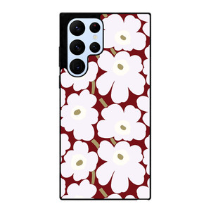 MARIMEKO HERITAGE WHITE RED FLOWER Samsung Galaxy S22 Ultra Case Cover