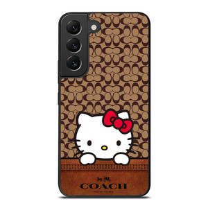 COACH NEW YORK LOGO HELLO KITTY BROWN Samsung Galaxy S22 Plus Case Cover