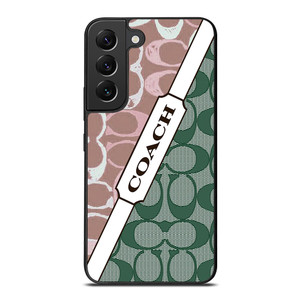 COACH NEW YORK LOGO PINK GREEN PATTERN ICON Samsung Galaxy S22 Plus Case Cover