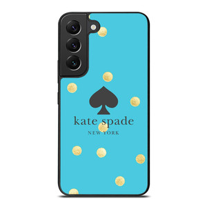 KATE SPADE NEW YORK LOGO BLUE GOLDEN POLKADOTS Samsung Galaxy S22 Plus Case Cover
