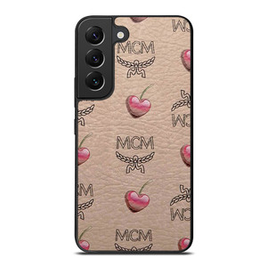MCM LOVE CHERRIES BROWN LEATHER Samsung Galaxy S22 Plus Case Cover