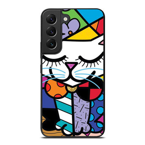 ROMERO BRITTO SERENE CAT ART Samsung Galaxy S22 Plus Case Cover ROMERO BRITTO SERENE CAT ART Samsung Galaxy S22 Plus Case Cover