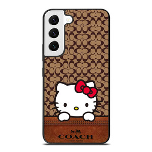 COACH NEW YORK LOGO HELLO KITTY BROWN Samsung Galaxy S22 Case Cover COACH NEW YORK LOGO HELLO KITTY BROWN Samsung Galaxy S22 Case Cover
