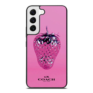 COACH NEW YORK LOGO SILVER STRAWBERRY ICON Samsung Galaxy S22 Case Cover