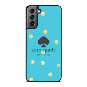 KATE SPADE NEW YORK LOGO BLUE GOLDEN POLKADOTS Samsung Galaxy S21 Plus Case Cover