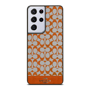 COACH NEW YORK LOGO PATTERN ORANGE EMBLEM Samsung Galaxy S21 Ultra Case Cover