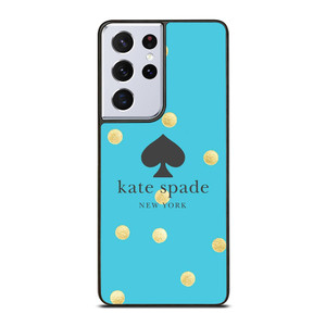 KATE SPADE NEW YORK LOGO BLUE GOLDEN POLKADOTS Samsung Galaxy S21 Ultra Case Cover