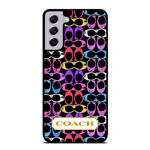 COACH NEW YORK COLORFULL BLACK PATTERN EMBLEM Samsung Galaxy S21 FE Case Cover