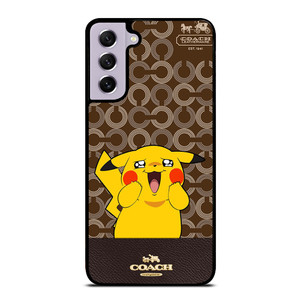 COACH NEW YORK LOGO BRWON EMBLEM X PIKACHU POKEMON Samsung Galaxy S21 FE Case Cover