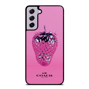 COACH NEW YORK LOGO SILVER STRAWBERRY ICON Samsung Galaxy S21 FE Case Cover