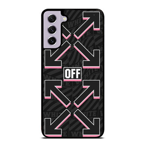 OFF WHITE LOGO BLACK PINK Samsung Galaxy S21 FE Case Cover