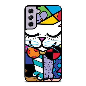 ROMERO BRITTO SERENE CAT ART Samsung Galaxy S21 FE Case Cover ROMERO BRITTO SERENE CAT ART Samsung Galaxy S21 FE Case Cover