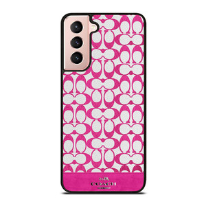 COACH NEW YORK LOGO PATTERN PINK EMBLEM Samsung Galaxy S21 Case Cover