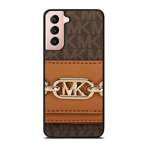 MICHAEL KORS MK LOGO BROWN BAG Samsung Galaxy S21 Case Cover
