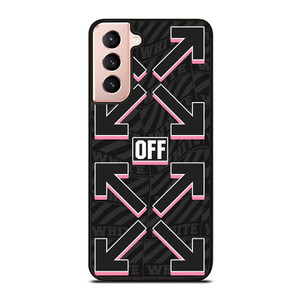 OFF WHITE LOGO BLACK PINK Samsung Galaxy S21 Case Cover