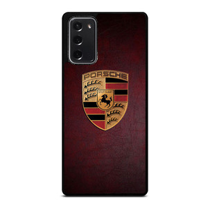 PORSCHE CAR LOGO ON RED LEATHER Samsung Galaxy Note 20 Case Cover