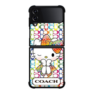 COACH NEW YORK LOGO CUTE HELLO KITTY Samsung Galaxy Z Flip 4 Case Cover COACH NEW YORK LOGO CUTE HELLO KITTY Samsung Galaxy Z Flip 4 Case Cover