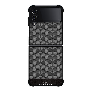 COACH NEW YORK LOGO DARK GREY Samsung Galaxy Z Flip 4 Case Cover COACH NEW YORK LOGO DARK GREY Samsung Galaxy Z Flip 4 Case Cover