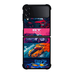 JAPAN RACING SPORTS CARS SUPRA GTR LANCER BRZ Samsung Galaxy Z Flip 4 Case Cover JAPAN RACING SPORTS CARS SUPRA GTR LANCER BRZ Samsung Galaxy Z Flip 4 Case Cover